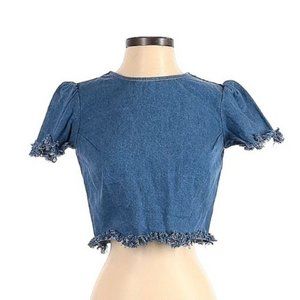 Samantha Pleet Cropped Denim Tee